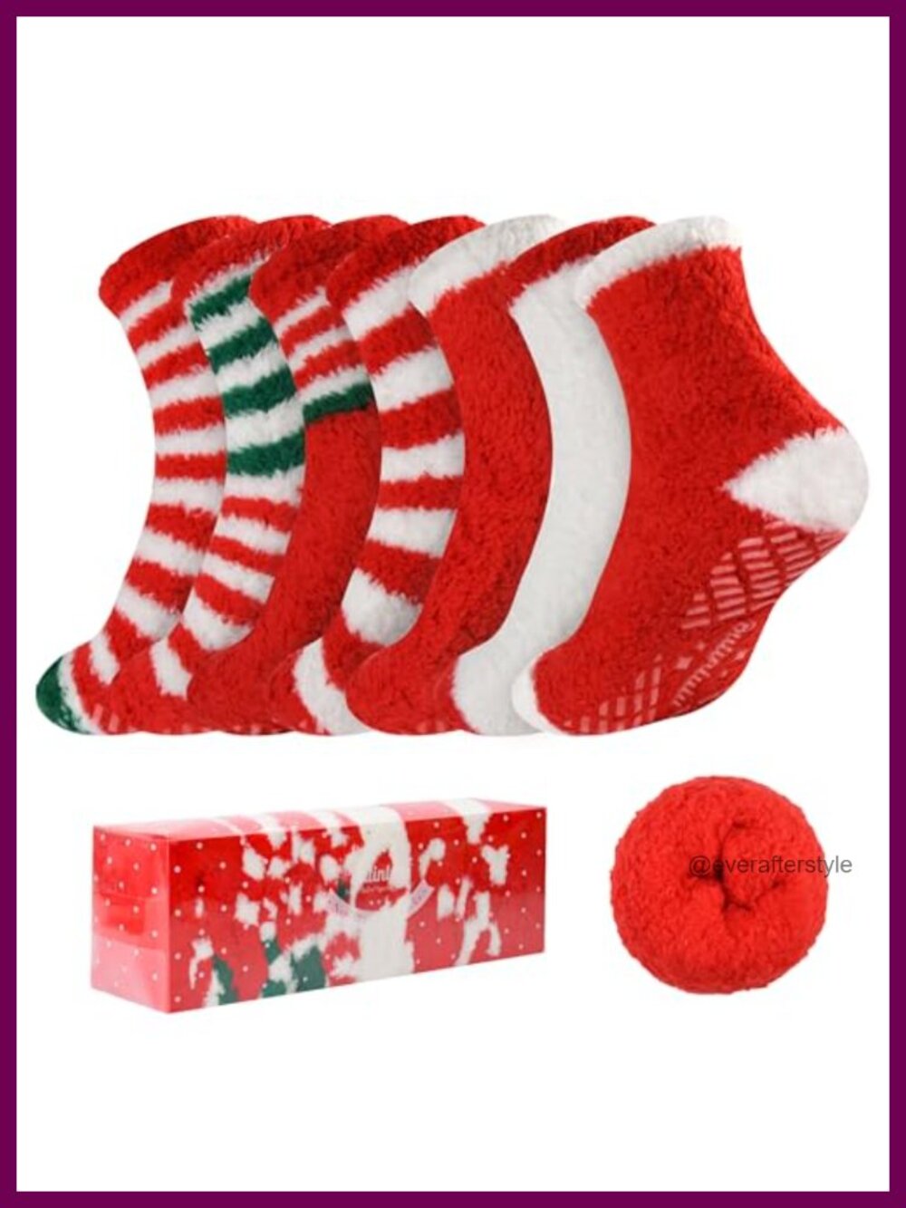 Fuzzy Plush Slipper Socks with Grips Cozy Winter Sleep Socks